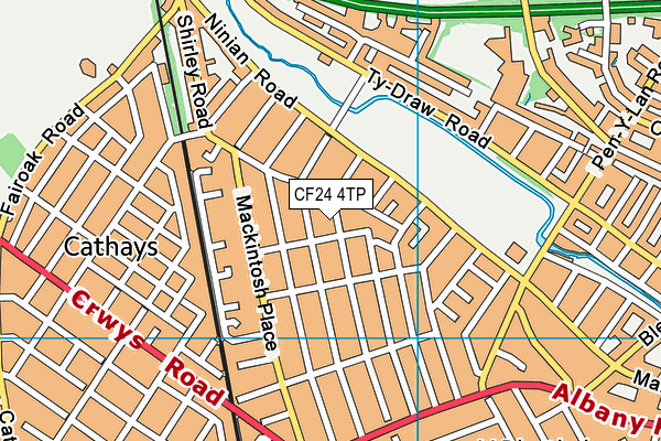 CF24 4TP map - OS VectorMap District (Ordnance Survey)