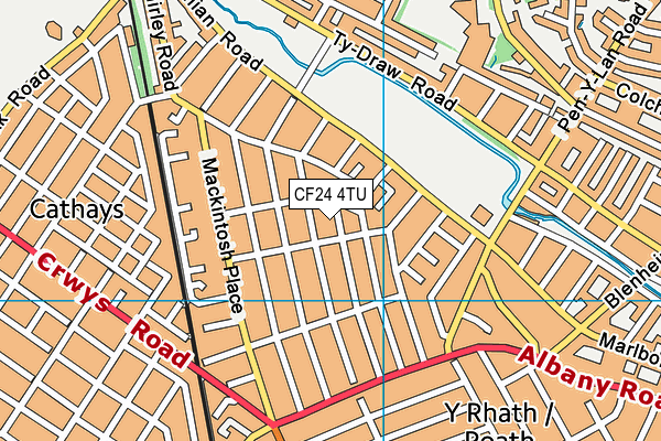 CF24 4TU map - OS VectorMap District (Ordnance Survey)