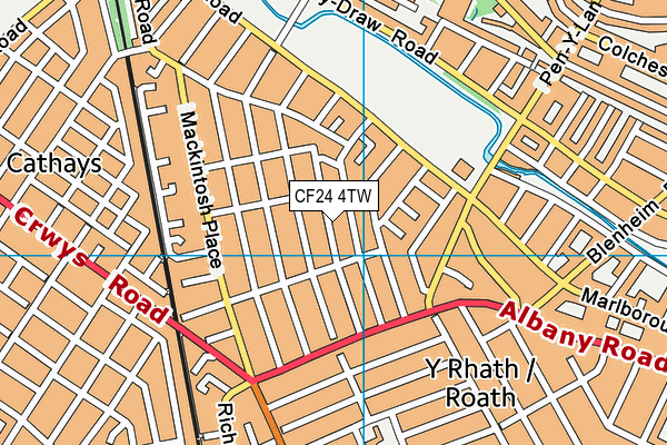 CF24 4TW map - OS VectorMap District (Ordnance Survey)