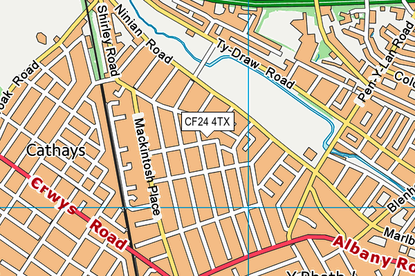 CF24 4TX map - OS VectorMap District (Ordnance Survey)