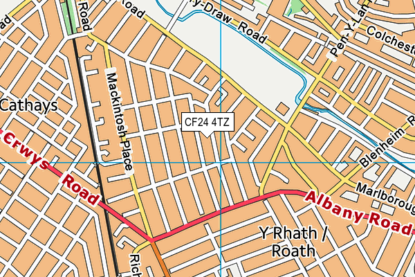 CF24 4TZ map - OS VectorMap District (Ordnance Survey)