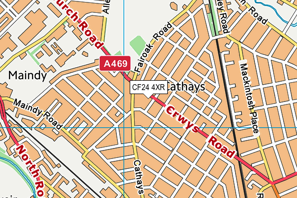 CF24 4XR map - OS VectorMap District (Ordnance Survey)