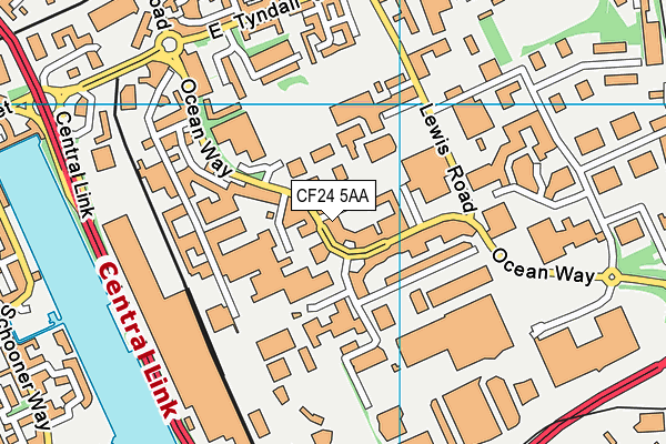 CF24 5AA map - OS VectorMap District (Ordnance Survey)