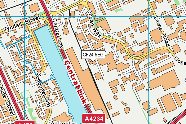 CF24 5EG map - OS VectorMap District (Ordnance Survey)