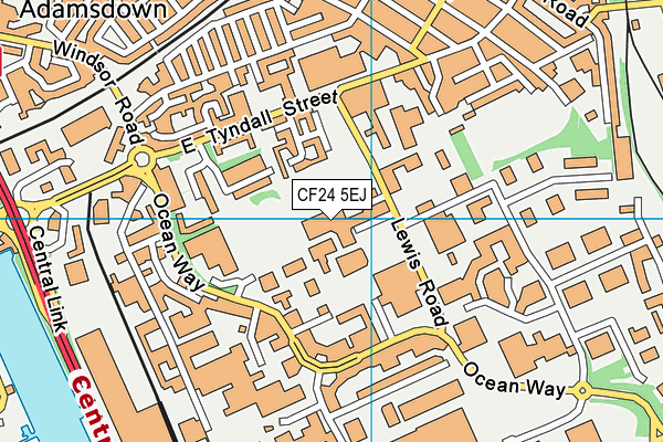 CF24 5EJ map - OS VectorMap District (Ordnance Survey)