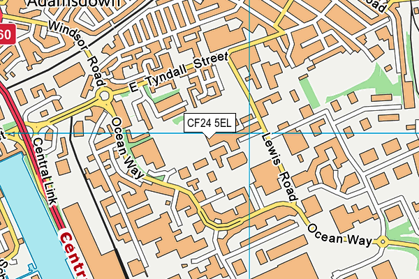 CF24 5EL map - OS VectorMap District (Ordnance Survey)