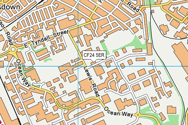 CF24 5ER map - OS VectorMap District (Ordnance Survey)