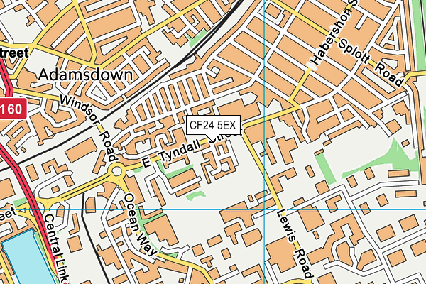 CF24 5EX map - OS VectorMap District (Ordnance Survey)