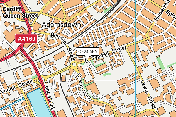 CF24 5EY map - OS VectorMap District (Ordnance Survey)