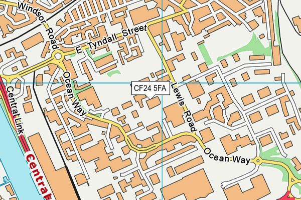 CF24 5FA map - OS VectorMap District (Ordnance Survey)