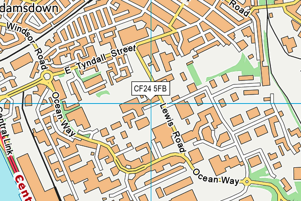 CF24 5FB map - OS VectorMap District (Ordnance Survey)