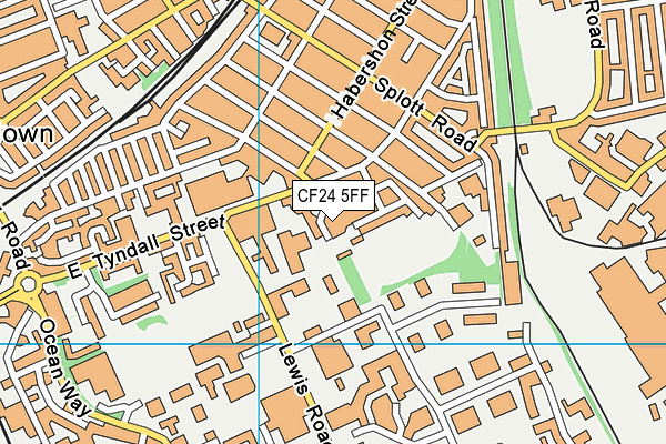 CF24 5FF map - OS VectorMap District (Ordnance Survey)