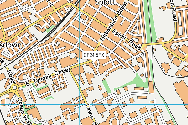 CF24 5FX map - OS VectorMap District (Ordnance Survey)