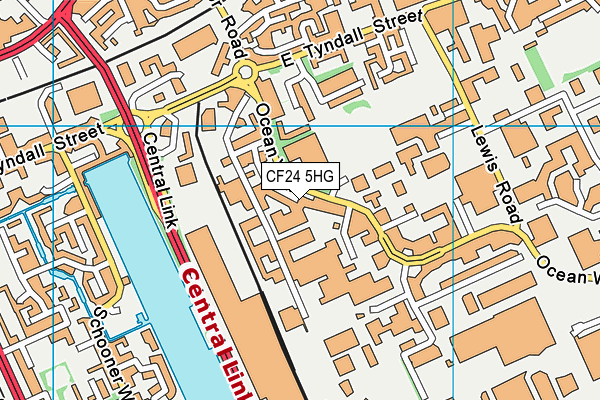 CF24 5HG map - OS VectorMap District (Ordnance Survey)