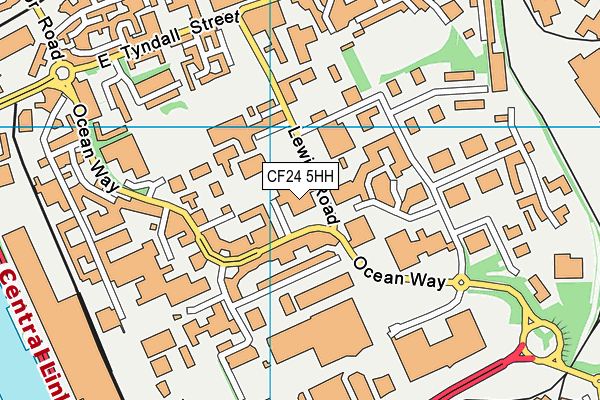 CF24 5HH map - OS VectorMap District (Ordnance Survey)