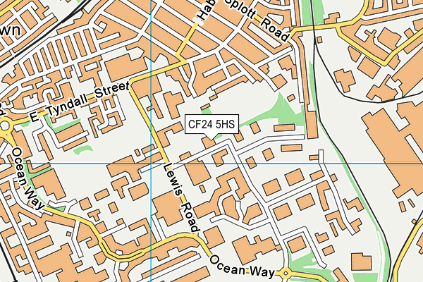 CF24 5HS map - OS VectorMap District (Ordnance Survey)