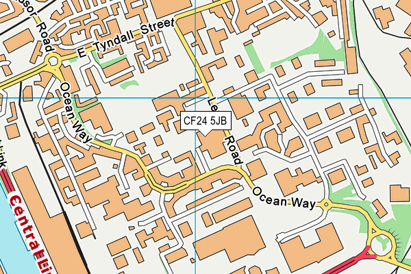 CF24 5JB map - OS VectorMap District (Ordnance Survey)