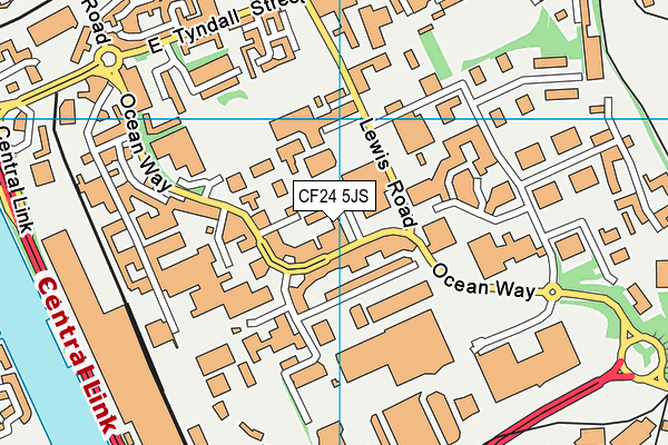 CF24 5JS map - OS VectorMap District (Ordnance Survey)