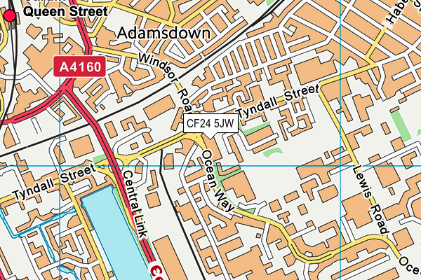 CF24 5JW map - OS VectorMap District (Ordnance Survey)