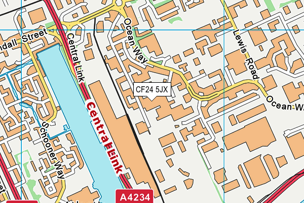 CF24 5JX map - OS VectorMap District (Ordnance Survey)