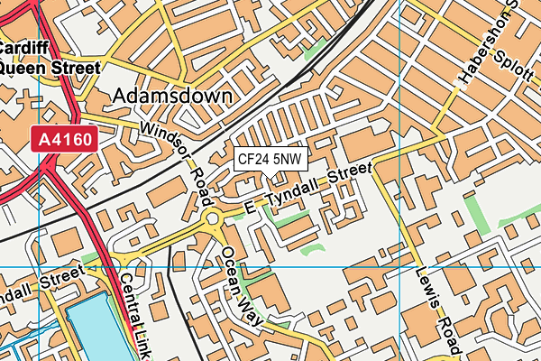 CF24 5NW map - OS VectorMap District (Ordnance Survey)