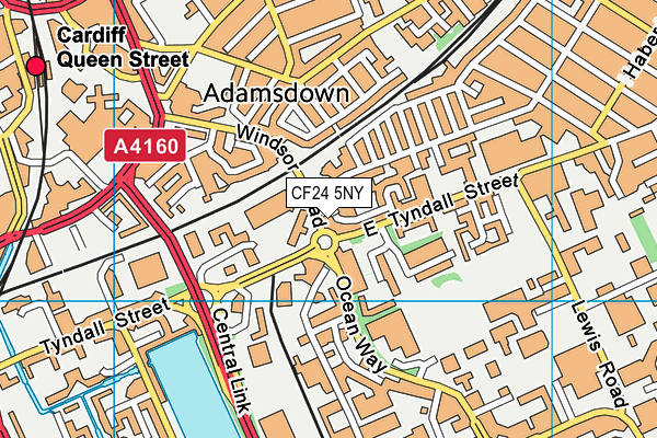 CF24 5NY map - OS VectorMap District (Ordnance Survey)