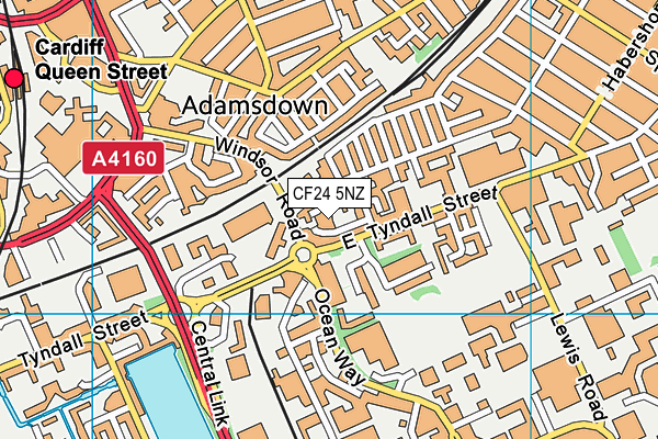 CF24 5NZ map - OS VectorMap District (Ordnance Survey)