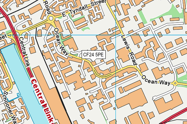 CF24 5PE map - OS VectorMap District (Ordnance Survey)