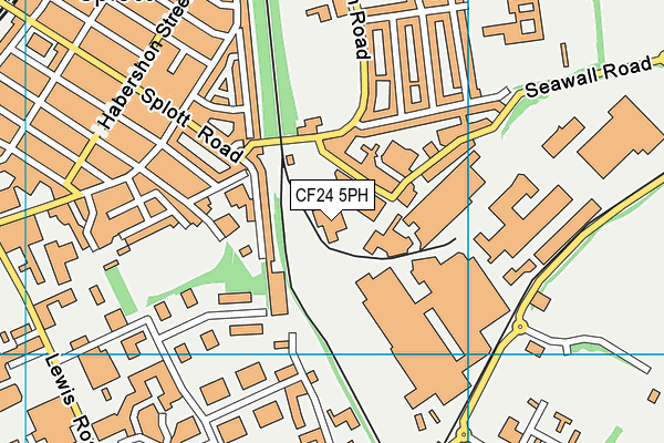 CF24 5PH map - OS VectorMap District (Ordnance Survey)