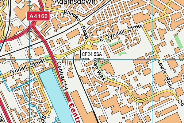 CF24 5SA map - OS VectorMap District (Ordnance Survey)