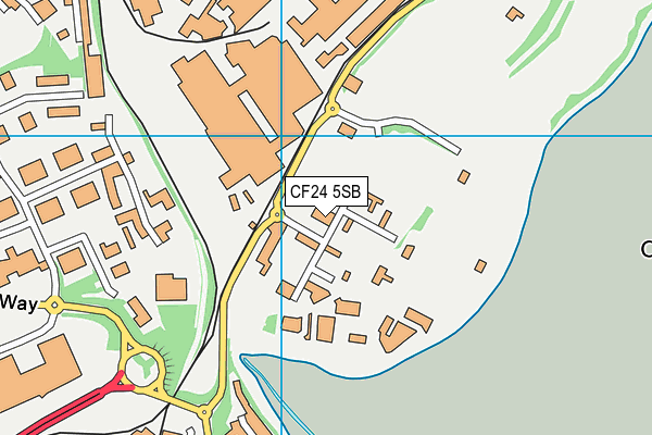CF24 5SB map - OS VectorMap District (Ordnance Survey)