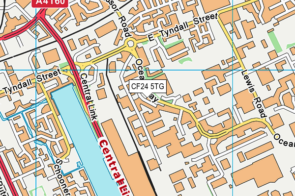 CF24 5TG map - OS VectorMap District (Ordnance Survey)