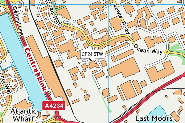 CF24 5TW map - OS VectorMap District (Ordnance Survey)