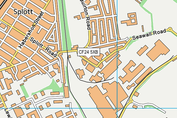 CF24 5XB map - OS VectorMap District (Ordnance Survey)
