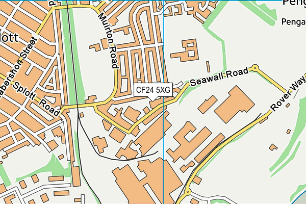 CF24 5XG map - OS VectorMap District (Ordnance Survey)