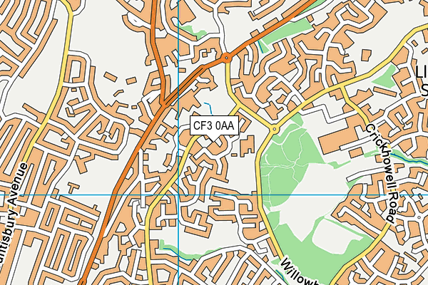 Oakfield Primary School map (CF3 0AA) - OS VectorMap District (Ordnance Survey)