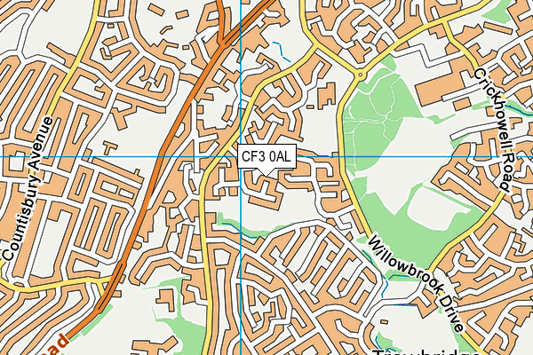 CF3 0AL map - OS VectorMap District (Ordnance Survey)