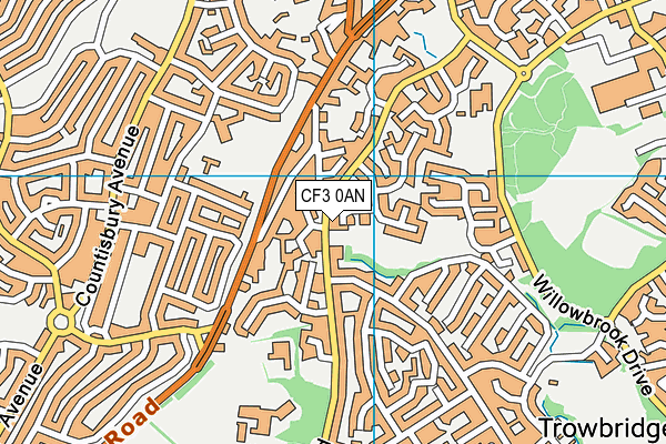 CF3 0AN map - OS VectorMap District (Ordnance Survey)