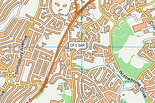 CF3 0AP map - OS VectorMap District (Ordnance Survey)