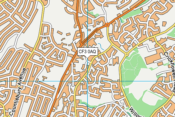CF3 0AQ map - OS VectorMap District (Ordnance Survey)