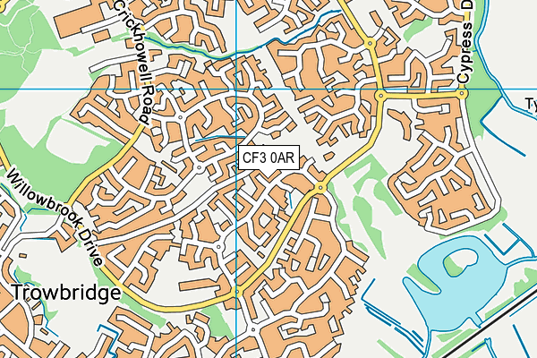 CF3 0AR map - OS VectorMap District (Ordnance Survey)