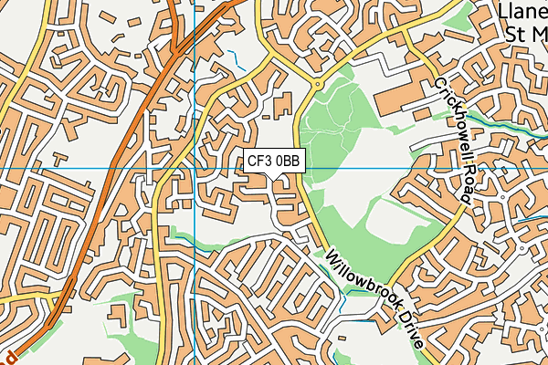 CF3 0BB map - OS VectorMap District (Ordnance Survey)