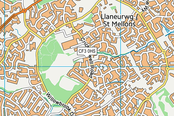 CF3 0HS map - OS VectorMap District (Ordnance Survey)
