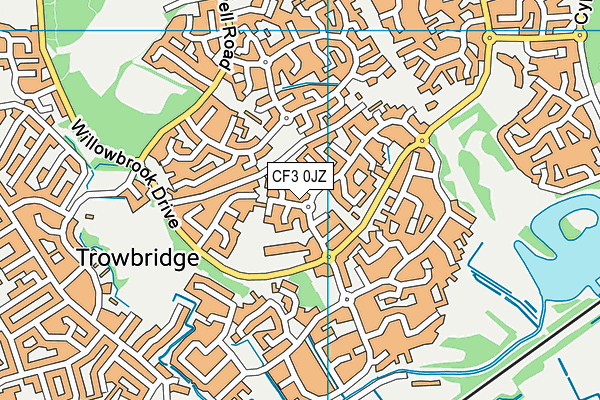 Meadowlane Primary School map (CF3 0JZ) - OS VectorMap District (Ordnance Survey)