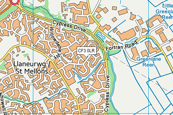 CF3 0LR map - OS VectorMap District (Ordnance Survey)