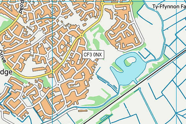 CF3 0NX map - OS VectorMap District (Ordnance Survey)