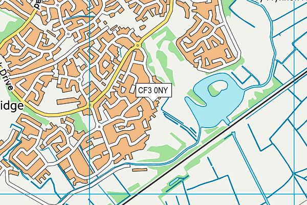CF3 0NY map - OS VectorMap District (Ordnance Survey)