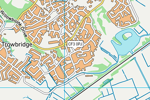 CF3 0PJ map - OS VectorMap District (Ordnance Survey)