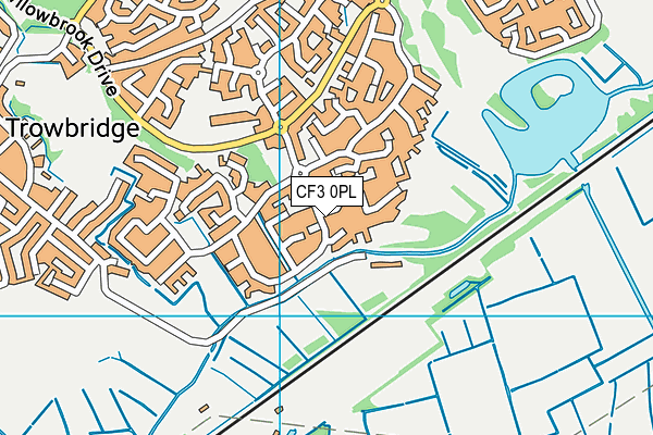 CF3 0PL map - OS VectorMap District (Ordnance Survey)