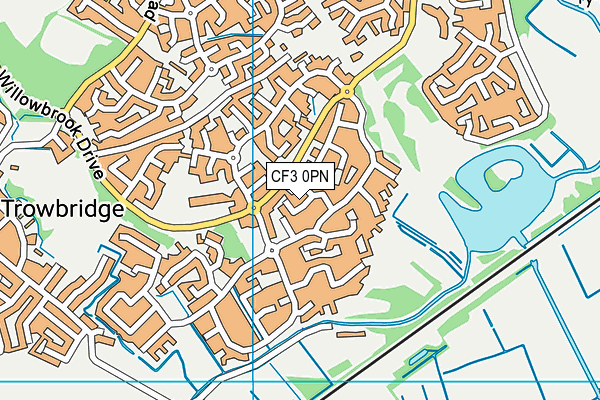 CF3 0PN map - OS VectorMap District (Ordnance Survey)